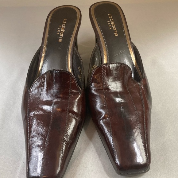 Liz Claiborne Flex Kisa dark red/brown mule - Picture 2 of 6